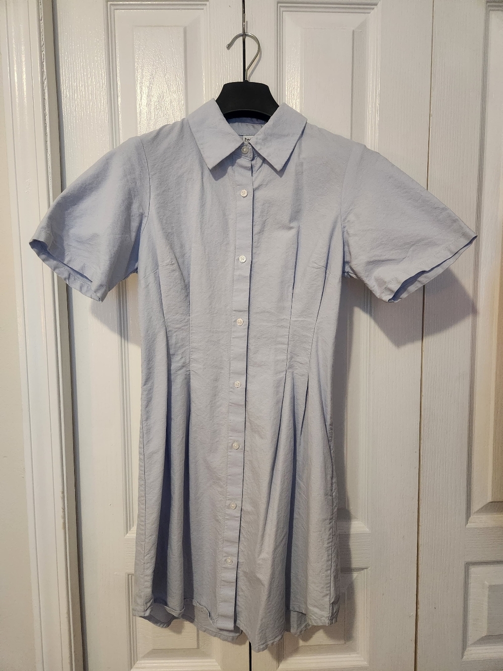 Twik Organic Cotton Mini Shirt Dress Light Blue Size XS